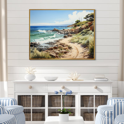 «Biddeford Rocky Beach Coastal Pathway», reproduction sur toile