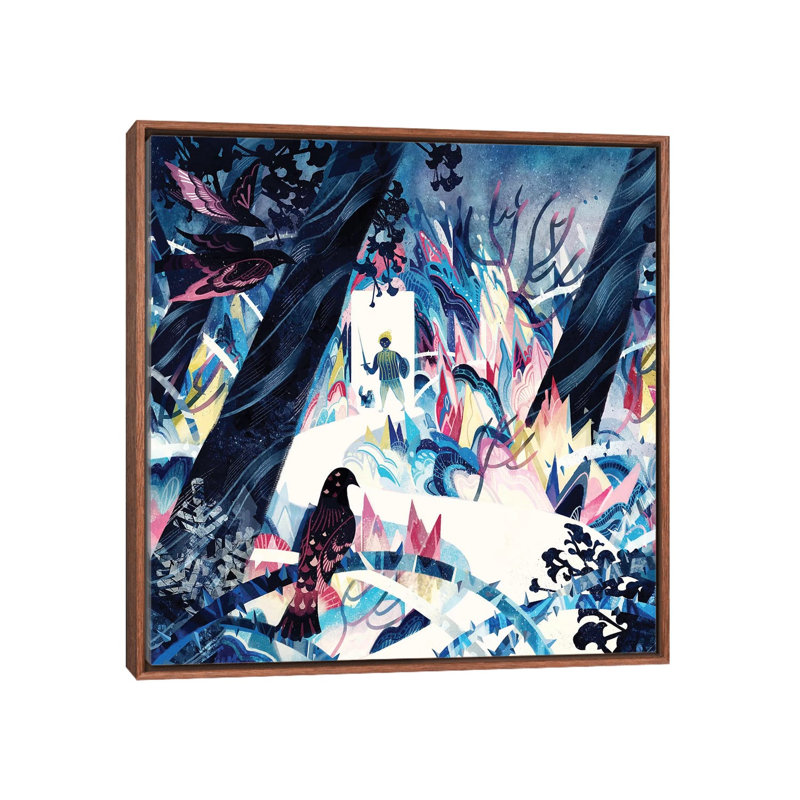 The Grotesque World In A Dreamland by Sija Hong - Painting on Canvas, 45.72 cm H x 45.72 cm W, Classic Brown Wood Framed