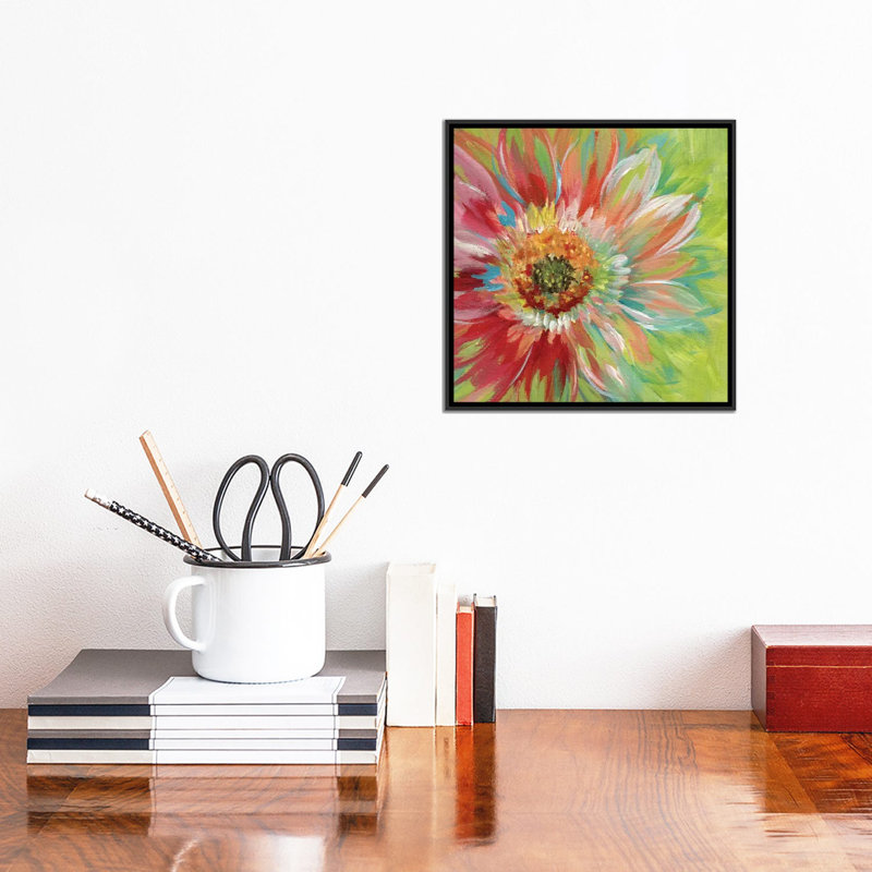 « brillante soleil burst », impression sur toile, H 12 po x l 12 po x P 1,5 po, Toile avec cadre noir, Pas de tapis