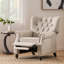 Fauteuil inclinable capitonné avec repose-pieds, garniture cloutée, revêtement en cuir-997693947