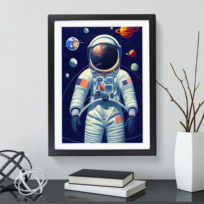 Astronaut With The Planets - Single Picture Frame Print
