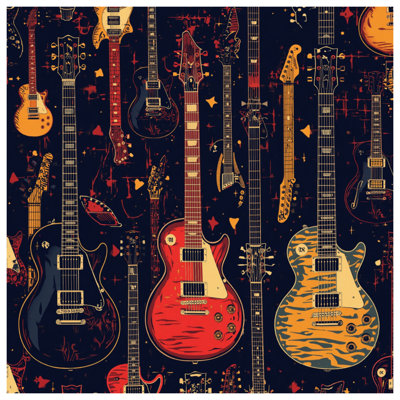 Electric Guitar Collage Comforter