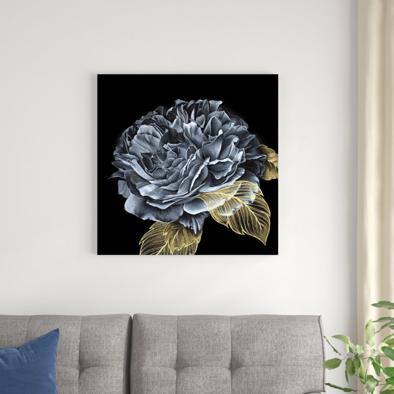 «River Roses I» par Lily Liama - peinture sur toile tendue, H 30 po x l 30 po