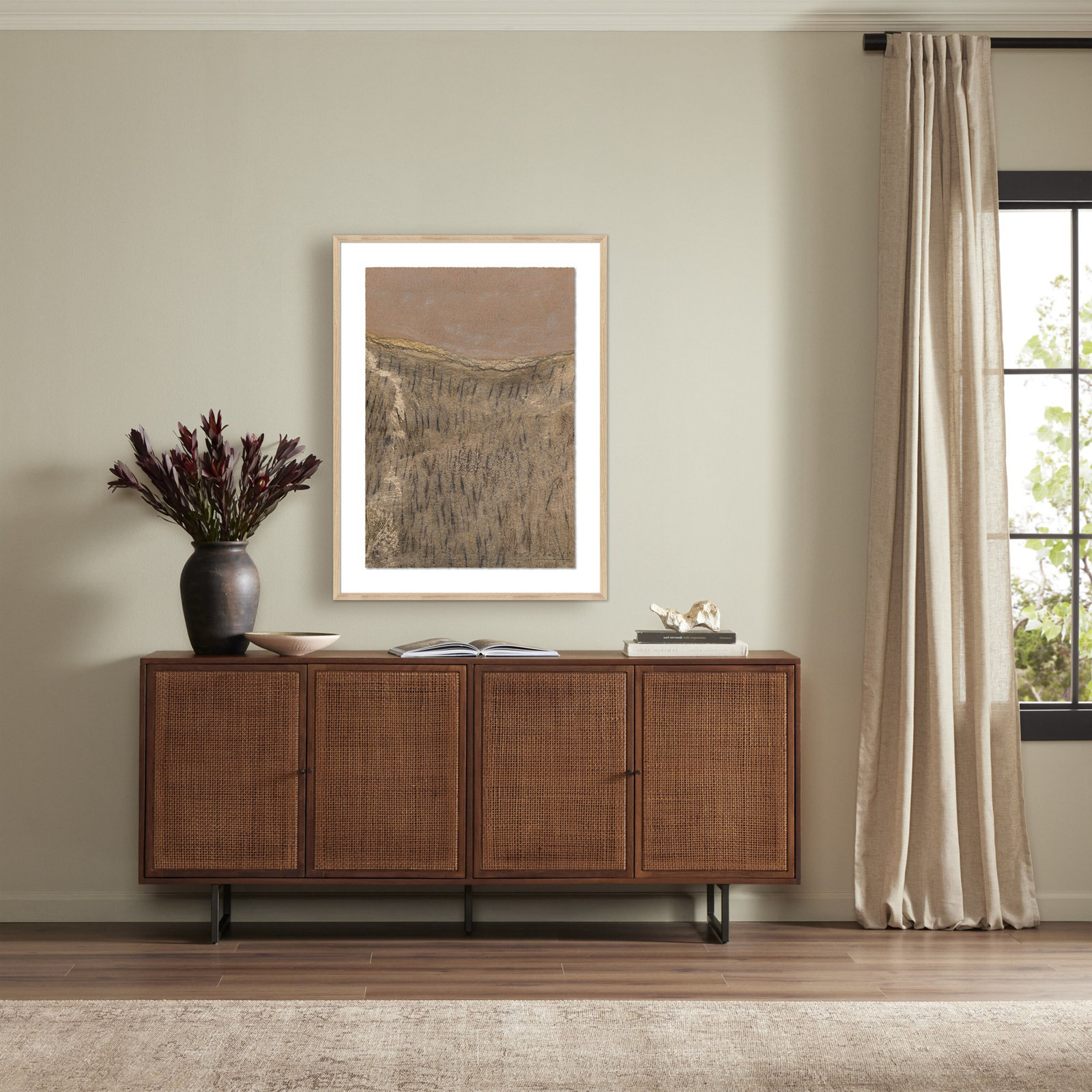 No. 18 by Valeria Sidanez, 40" H x 30" W, White Oak Paper Single Picture Framed
