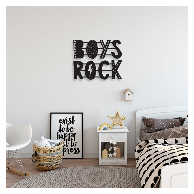 Boys Rock Wall Décor, 18" H x 13.5" W x 0.06" D