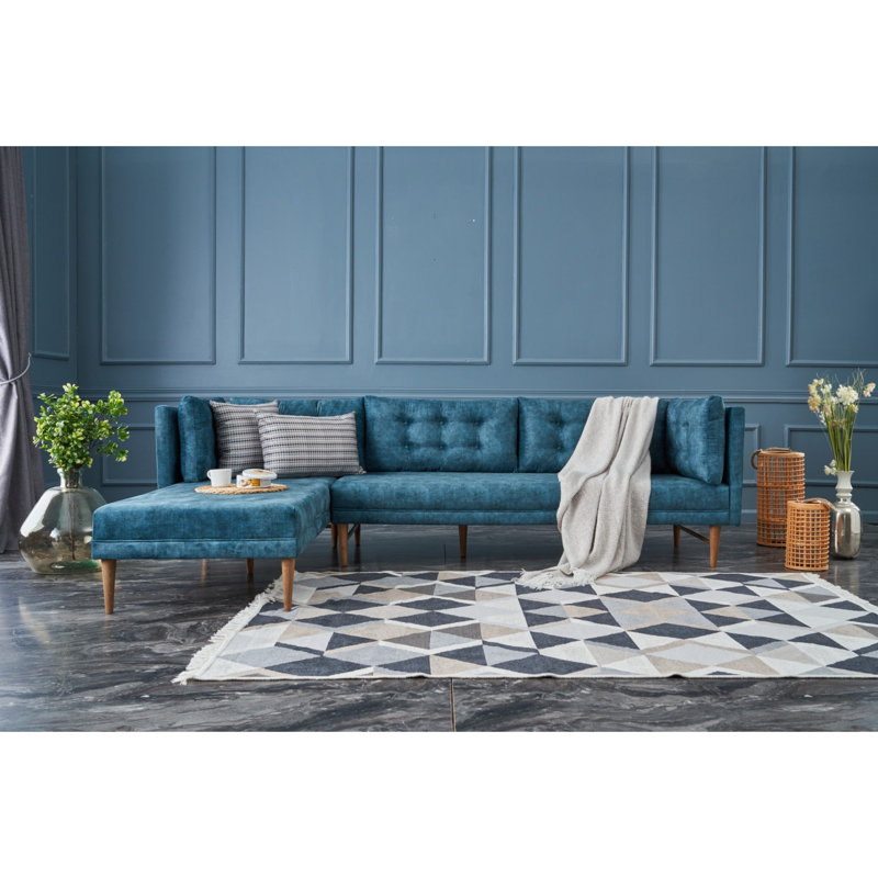 Canapé modulaire Edony, 100 % polyester turquoise