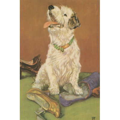 Terrier Trouble III 1 Piece Wrapped Canvas Wall Art