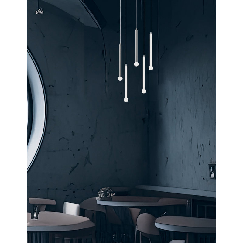 Sanya 5 Light Multi Pendant, Polished Chrome