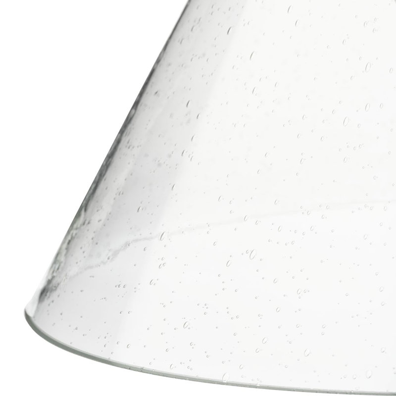 Luminaire suspendu conique à 1 lumière Haydenville, Martelée transparente, Laiton rétro