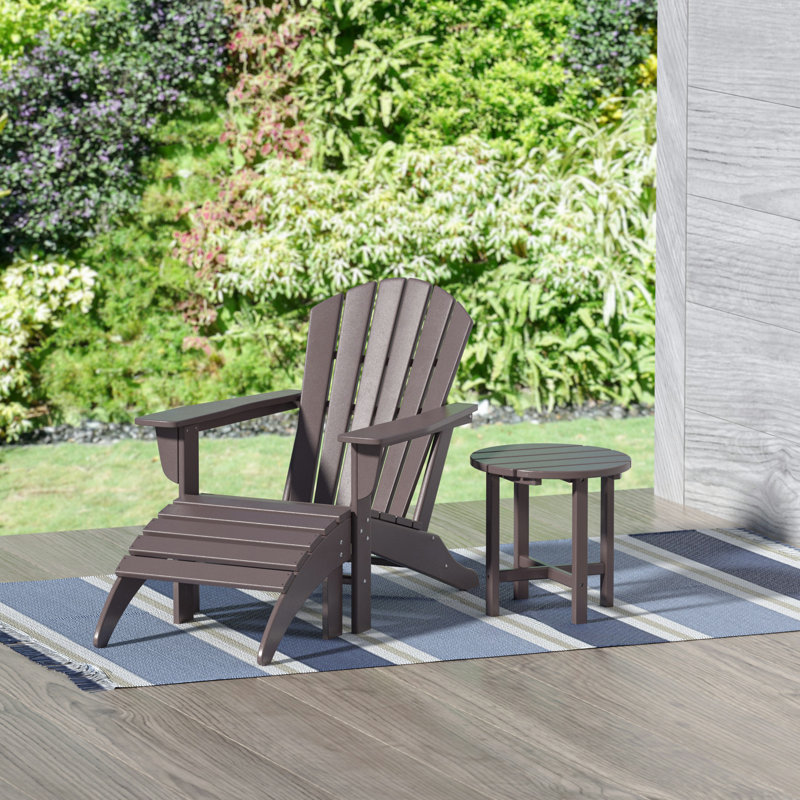 Altura Foldable Outdoor Adirondack Chair, Dark Brown