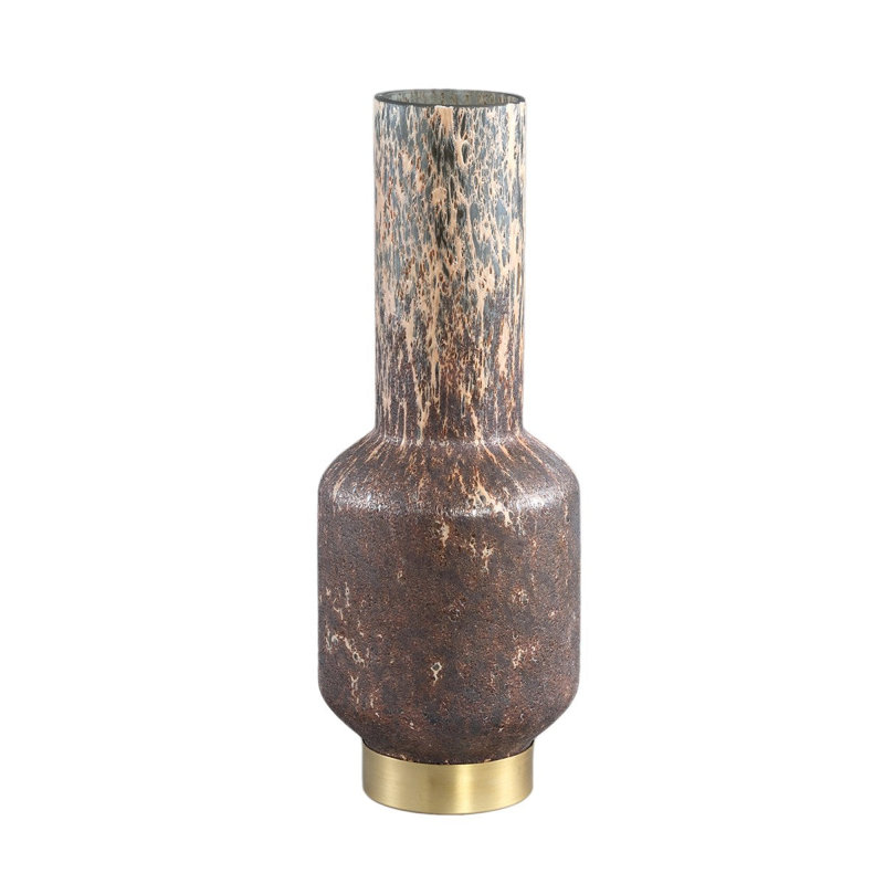 Abdulsamad Glass Table Vase, Gold, 42cm H x 15cm W x 15cm D