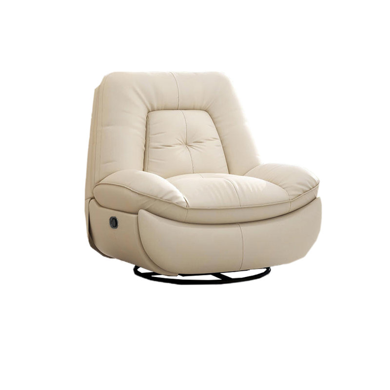Shareem Faux Leather Swivel Recliner, White