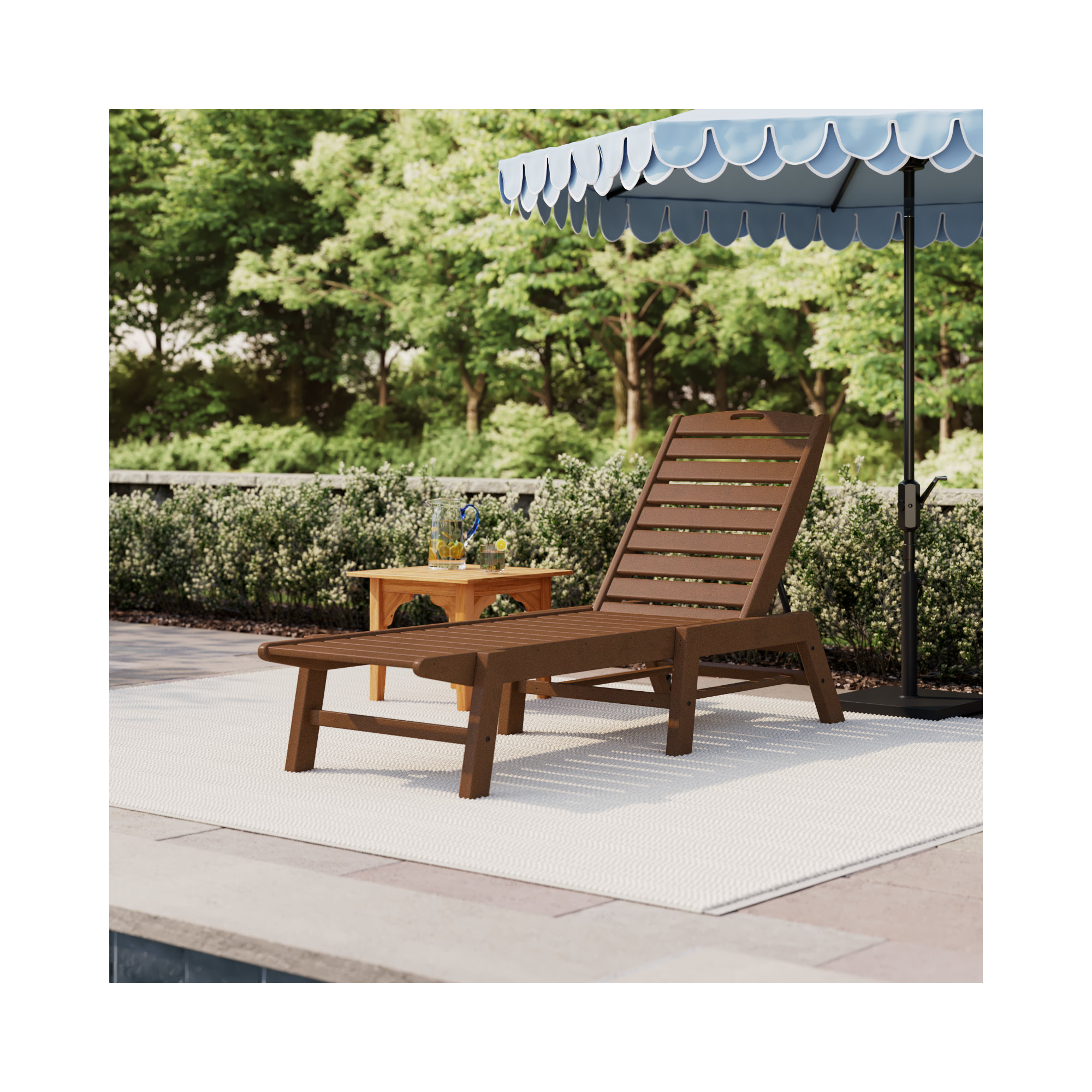  POLYWOOD Lakeside Chaise, Teak