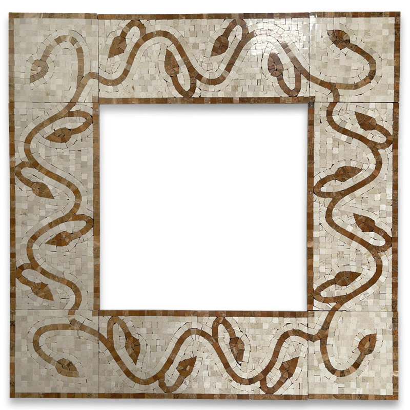 Wooden 5.9" x 13.8" Marble Mosaic Wall & Floor Tile