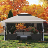 Canopy Tent 12x12Ft Outdoor Canopy Tent with Mosquito Netting, Double Roof Instant Patio Shelter Pop-Up Party Pavilion for Outside Garden, Backyard, Lawn