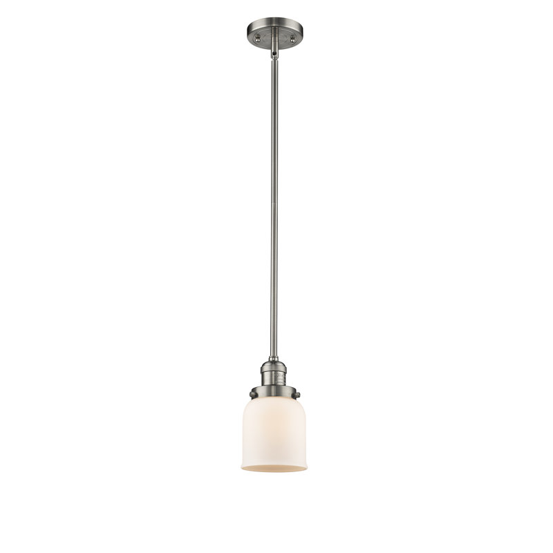 Hardison 1 - Light Single Pendant, Matte White Cased, Brushed Satin Nickel
