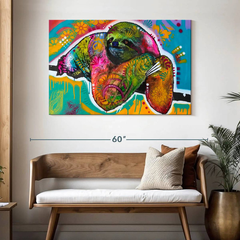Brampt Colorful Sloth, 32" H x 48" W