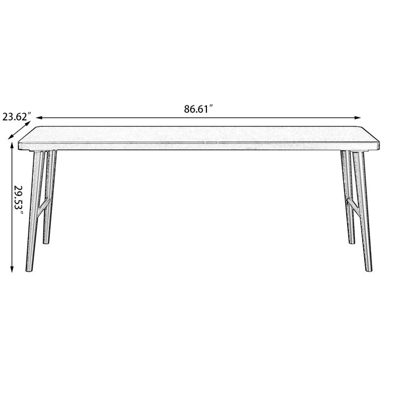 Black Rectangular Solid Wood desk, 29.53" H x 86.61" W x 23.62" D