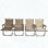 Ensemble de 4 chaises portatives pliables avec structure en aluminium, grain de chêne, accoudoirs en bois de hêtre, assise en toile