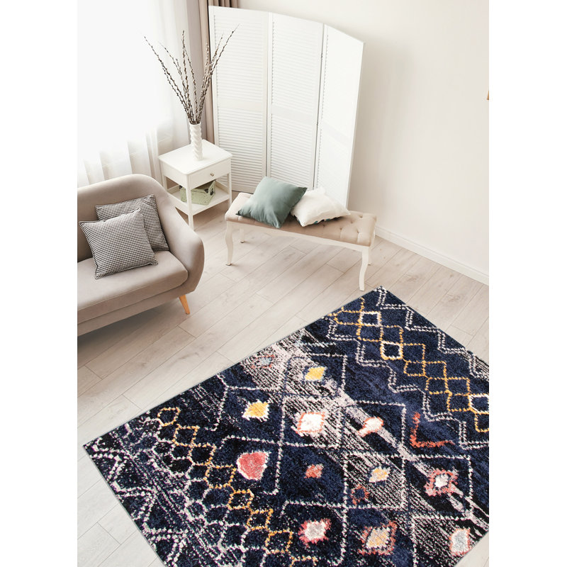 Stigall Geometric Indoor Rug, Rectangle 5'3" x 7'3"