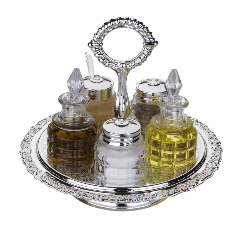 Ensemble de burette rotative 6 pièces Queen Anne