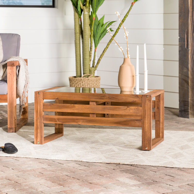 Rectangular Acacia Outdoor Coffee Table , 36'' in. W 20'' in. D