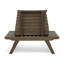 Chaise d'extérieur avec rembourrage et siège large - doublure en bois gris foncé agrandie