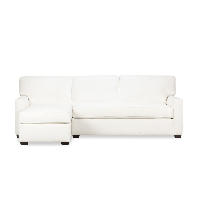Canapé modulaire 2 pièces Taylor, Chenille Crypton® neige Nomad, Orienté à droite