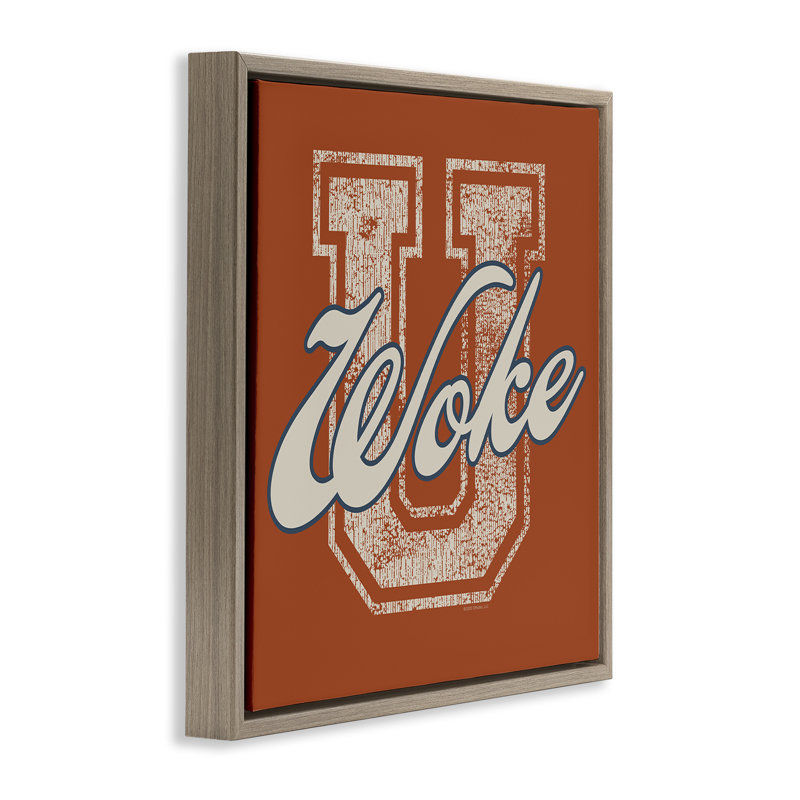 Art mural sur toile flottant Woke U, H 25 po x l 25 po, Cadre flottant orme Montalcino