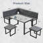 Ensemble de table de coin-repas moderne en forme de L pour 5 personnes
