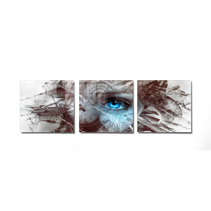 3 Piece No Frame Print on Glass, 40cm H x 40cm W x 0.4cm D