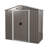 8Ft X 4Ft Metal Storage Shed For Outdoor Use. White And Black Appearance. Galvanized Frame. Tilted Roof & Lockable Door. Airy Interior. Includes Foundation, Anchors, Hooks, Shelf, Lock Gloves 8X4 Ft-122098416