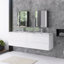 Ensemble de meuble-lavabo mural 71 po avec plateau en résine Reaiah-1224874134