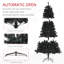 Arbre de Noël artificiel de 7,5 pi de hauteur, arbre de Noël non éclairé avec 1346 pointes de branches, ouverture automatique, base en acier, décoration des Fêtes pour bureau personnel, noir-946974304