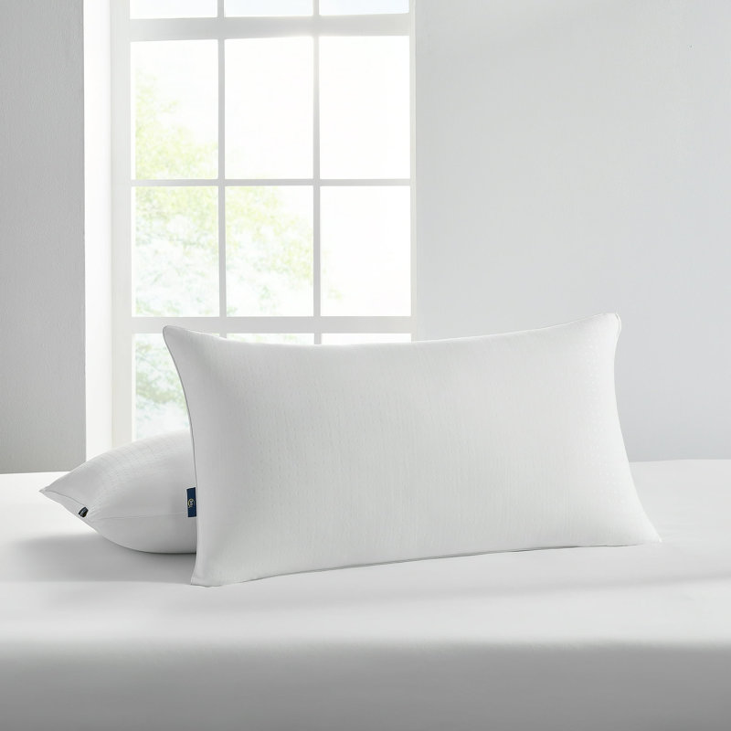 King Size White Polyester Hypoallergenic Pillows Set of 2