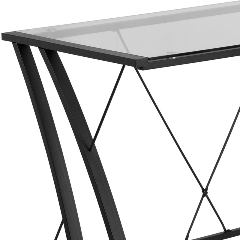 Glass L-Shape Computer Desk