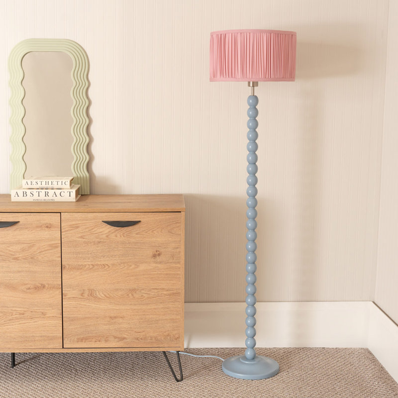 Grenada 145cm Traditional Floor Lamp, Pink, Blue, No