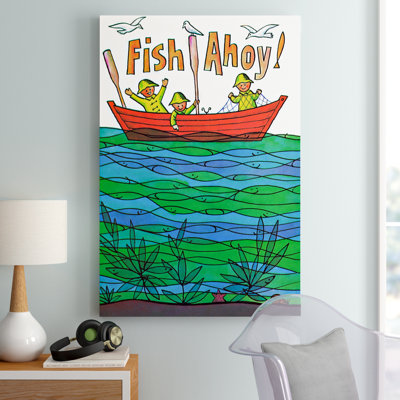 Reproduction d'art sur toile tendue, "Kéhbiel Fish Ahoy"