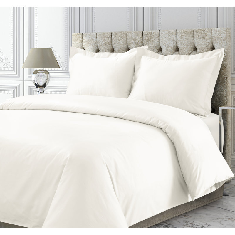 Cotton Sateen Duvet Cover, King, Ivory