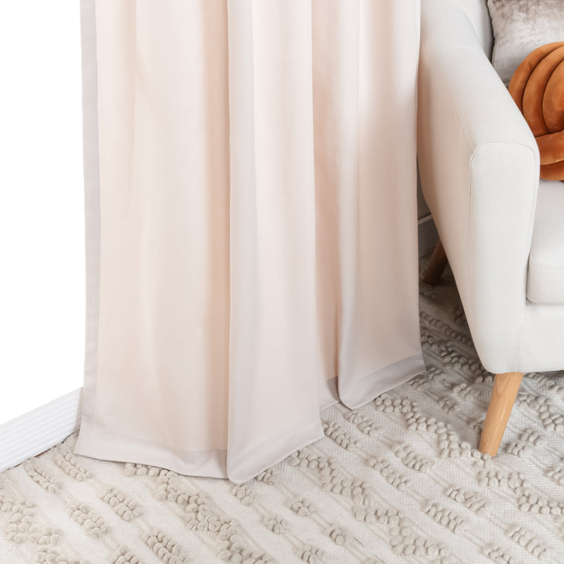 Rideau en mélange de coton Desma, Grège, L 52 po x L 96 po