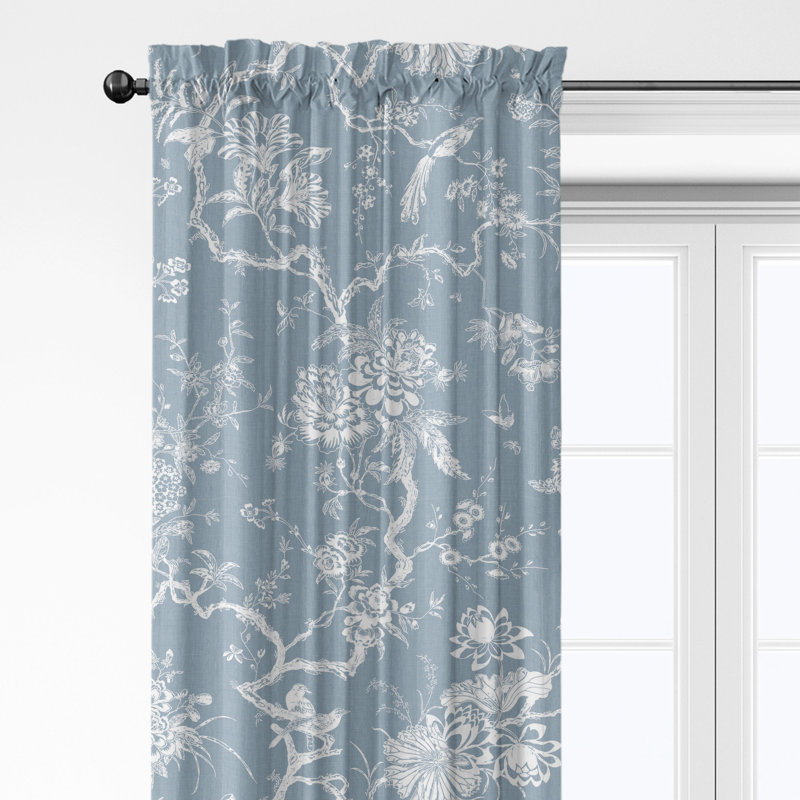 Ensemble de 2 panneaux de rideaux en coton Elwood, Cornflower, L 50 po x L 240 po