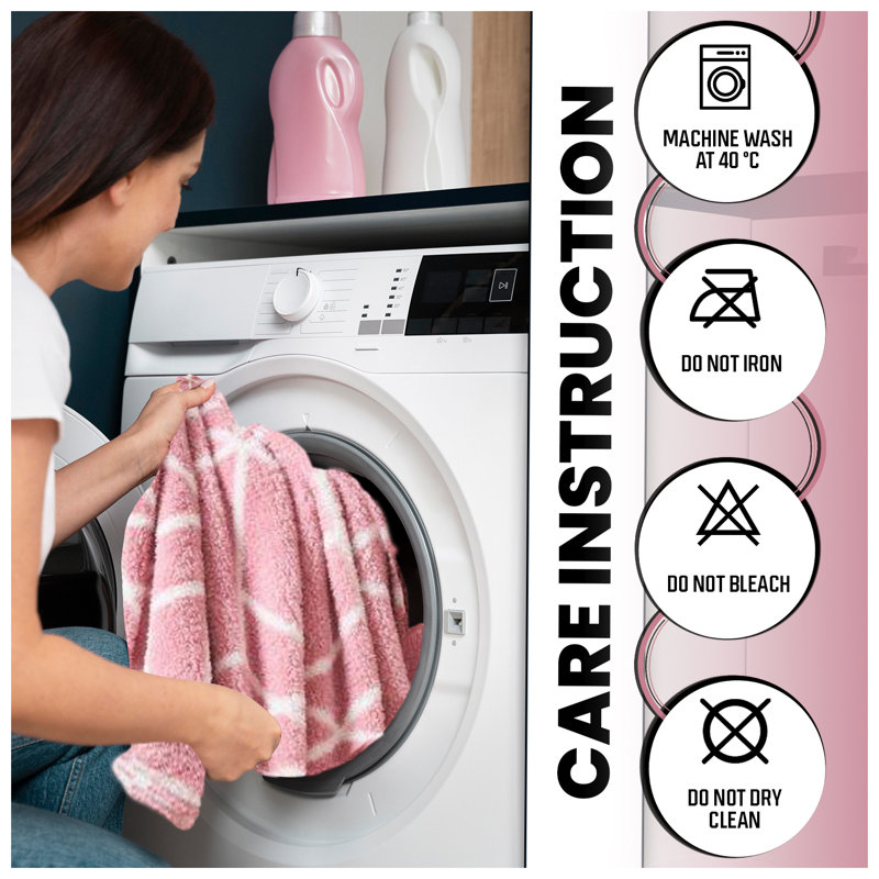 Standard Heated Throw Blanket, Pink, W130 x L180cm