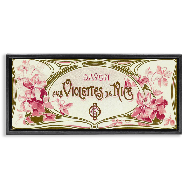 Cadre flottant rétro Paris Violettes, design par Sophie 6, H 11 po x l 25 po, Cadre flottant noir de jais
