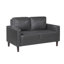 Chaise longue moderne en similicuir gris foncé-1260971316