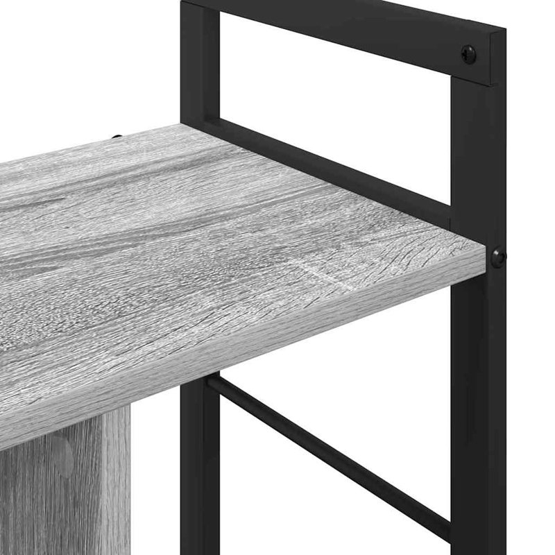58.5cm H x 75cm W Steel Etagere Bookcase, Grey Sonoma