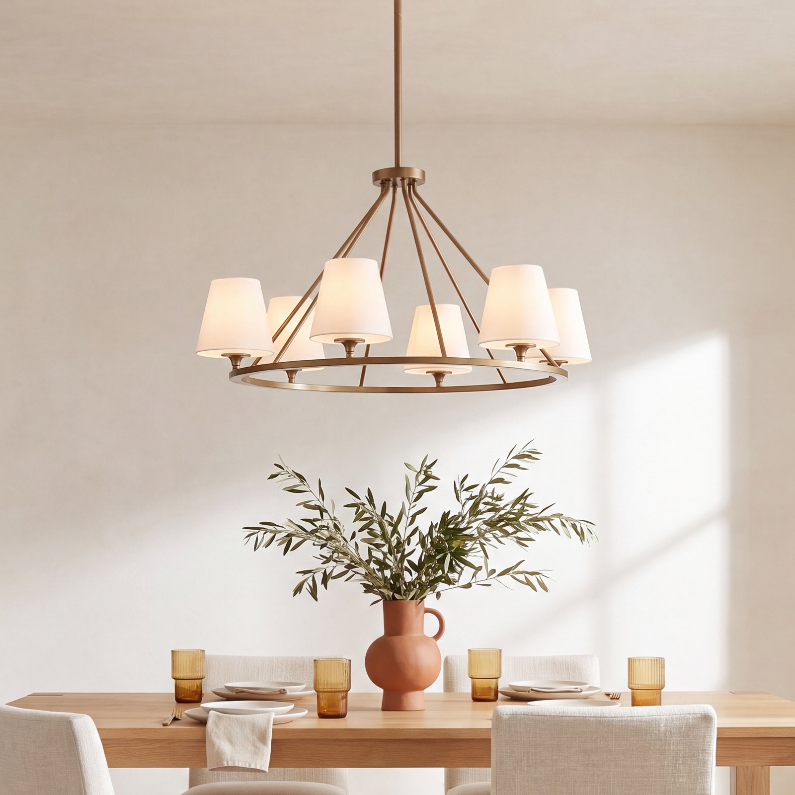 Lane 6 - Light Dimmable Chandelier, Gold