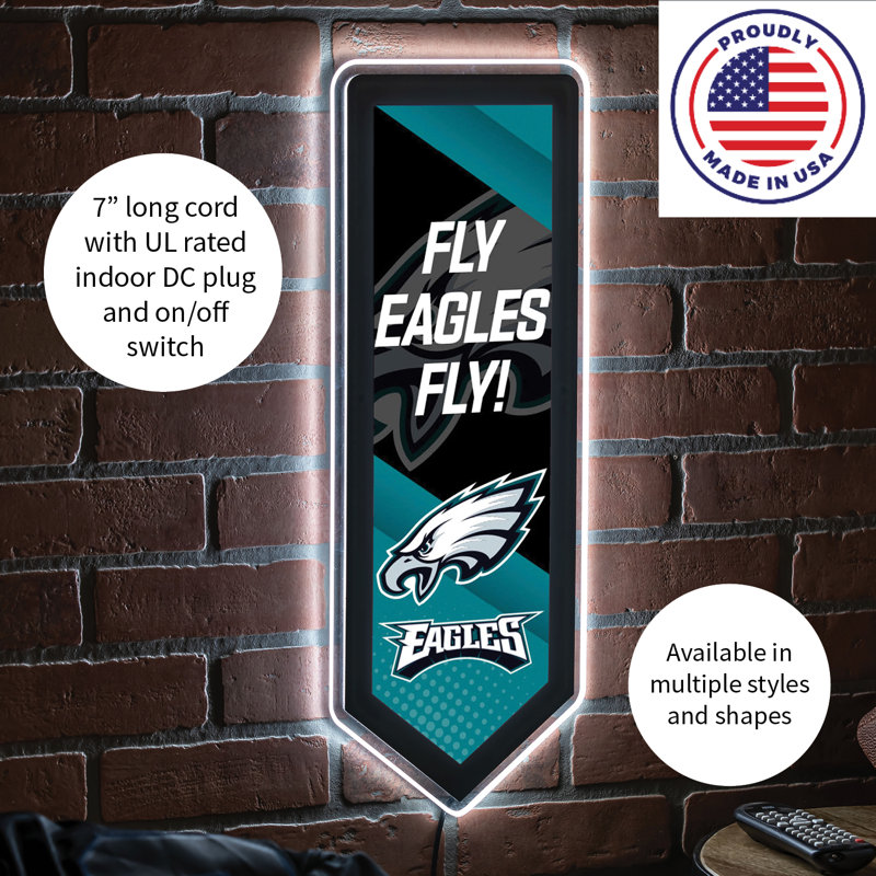 NFL LED Pennant Shaped Lighted Wall Sign, Philadelphia Eagles