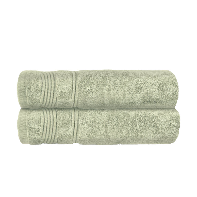 Quick Dry Luxury Standard Cotton Bath Towels Set, Sage Green