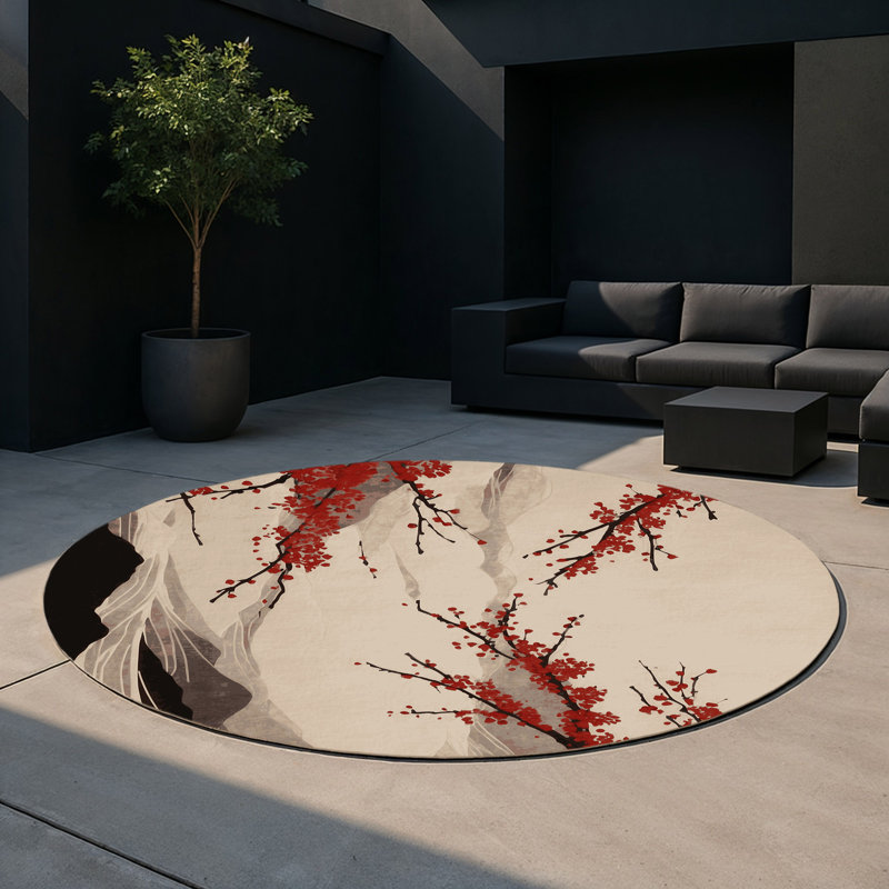 Crimson Plus Drift Indoor And Outdoor Area Rug, Round 5'