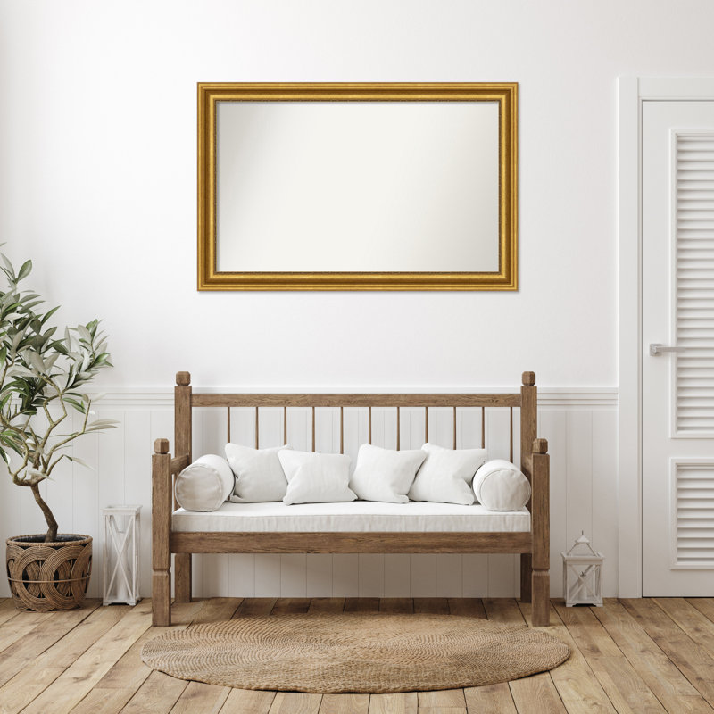 Miroir de salle de bain Jashawna, 33,75 po x 51,75 po, Doré